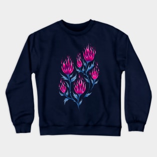 Fire Flower - Dark Pink Crewneck Sweatshirt